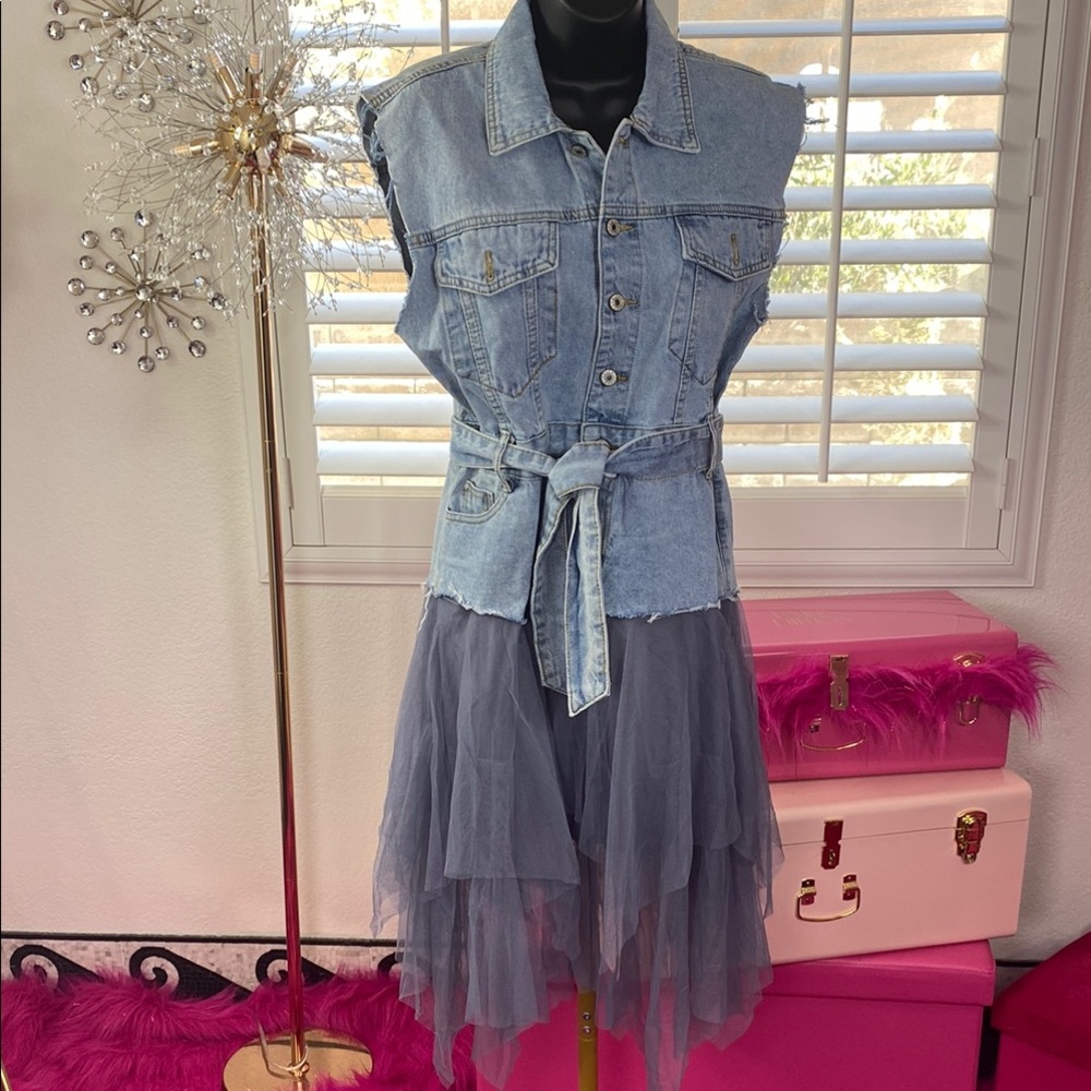 Denim & Tulle Dream Vest Dress